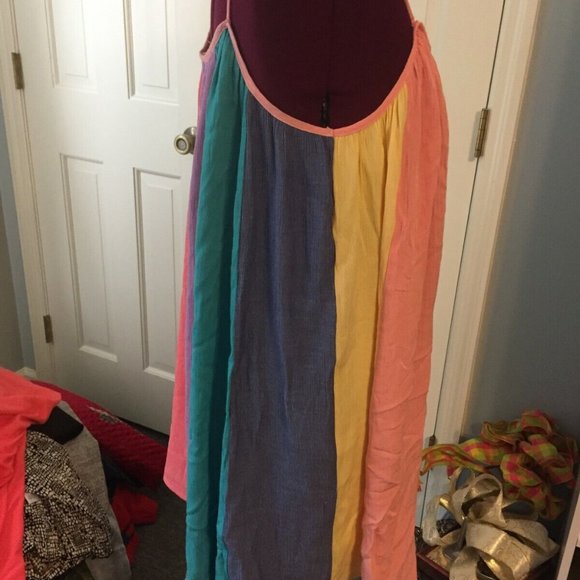 SPENCER+ ELLA LADIES SIZE MED MINI DRESS SPAGHETTI STRAPS BELTED BLOUSON - Picture 3 of 5